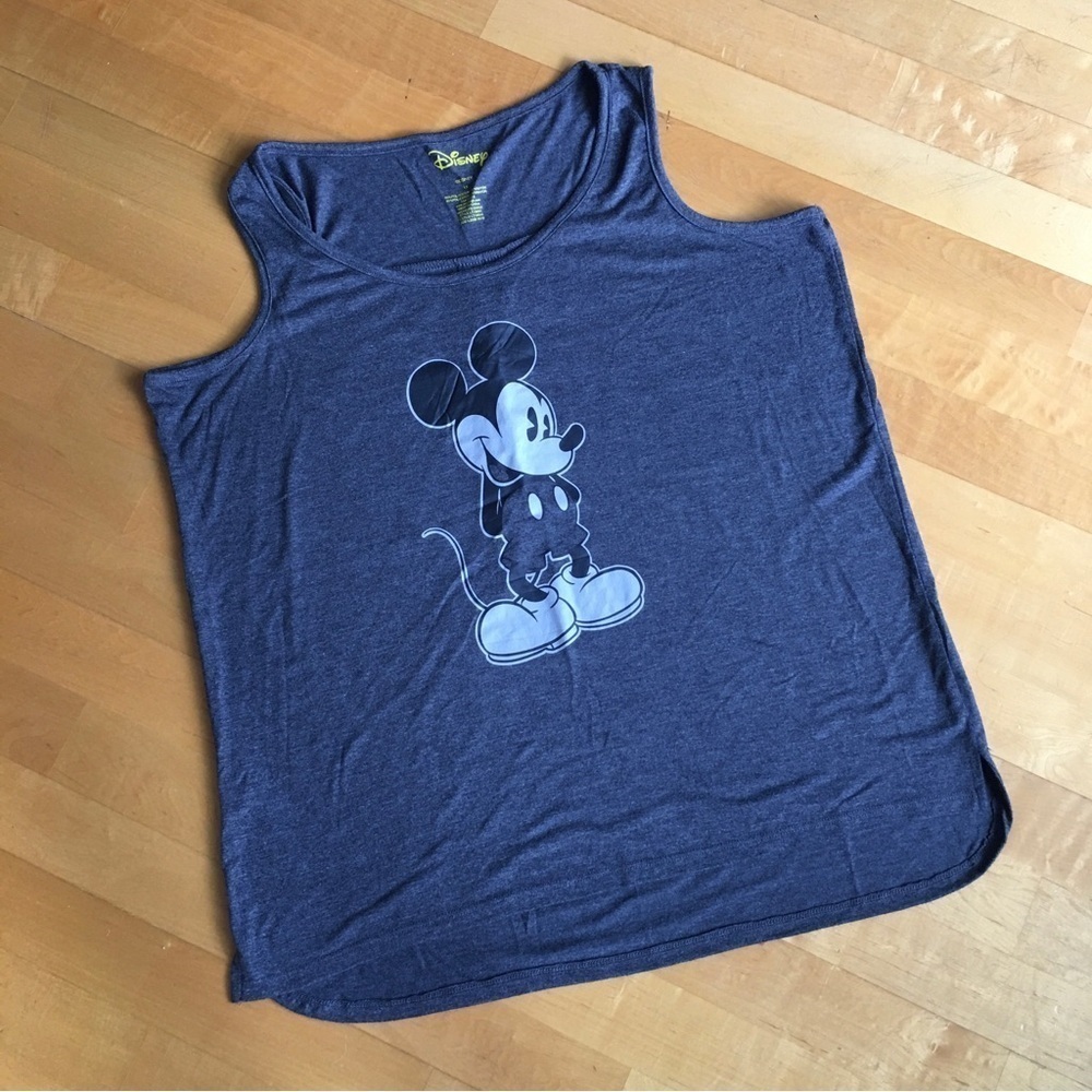 Disney Mickey Mouse Tank Top, Gray, Black, White, Size 1X
